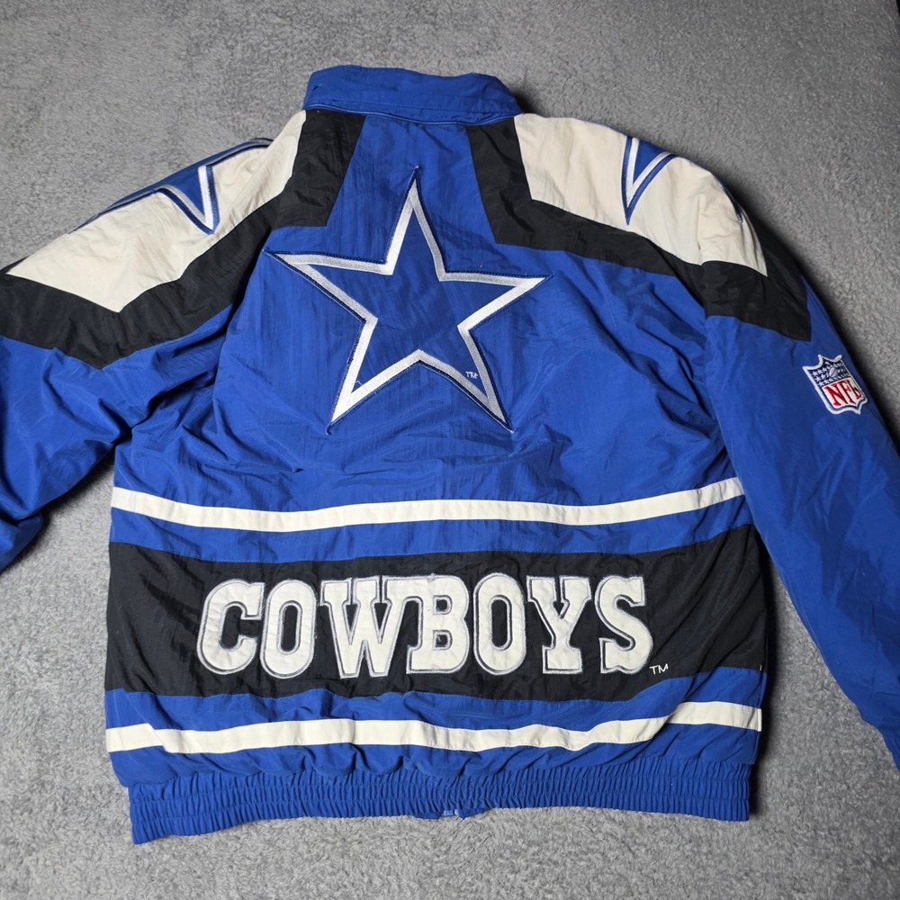 Apex One Mens M Dallas Cowboys Puffer Jacket Blue Vintage 90s NFL Pro Line Star